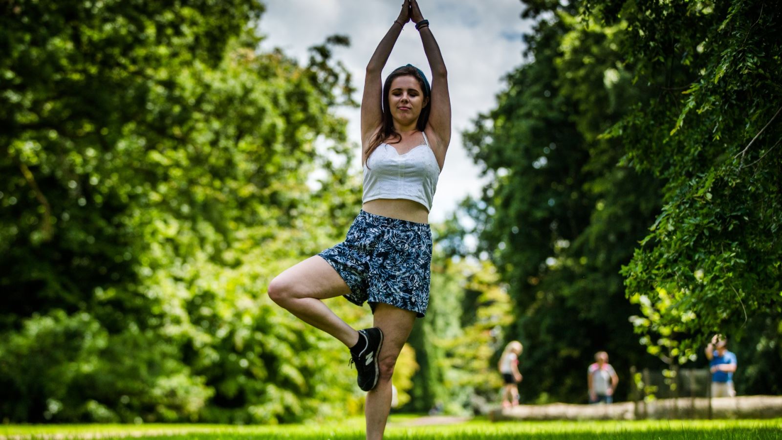 Girl practices yoga at Westonbirt. Credit Johnny Hathaway.
